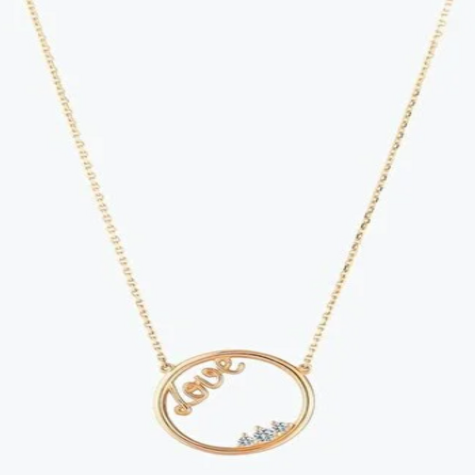 0.06 Karat Pırlanta Aşk Kolye